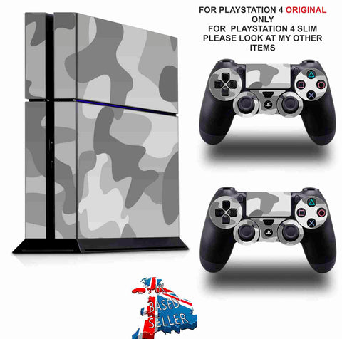 GRAY CAMO PS4 *TEXTURED VINYL ! * PROTECTIVE SKINS DECAL WRAP STICKERS