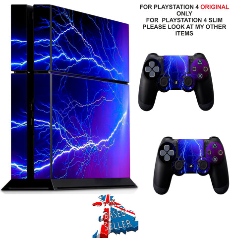 LIGHTNING PS4 *TEXTURED VINYL ! * PROTECTIVE SKINS DECAL WRAP STICKERS