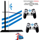 ADIDAS WHITE & BLUE PS4 *TEXTURED VINYL ! * PROTECTIVE SKINS DECAL WRAP STICKERS