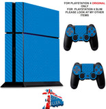 BLUE CARBON EFFECT PS4 *TEXTURED VINYL ! * PROTECTIVE SKINS DECAL WRAP STICKERS