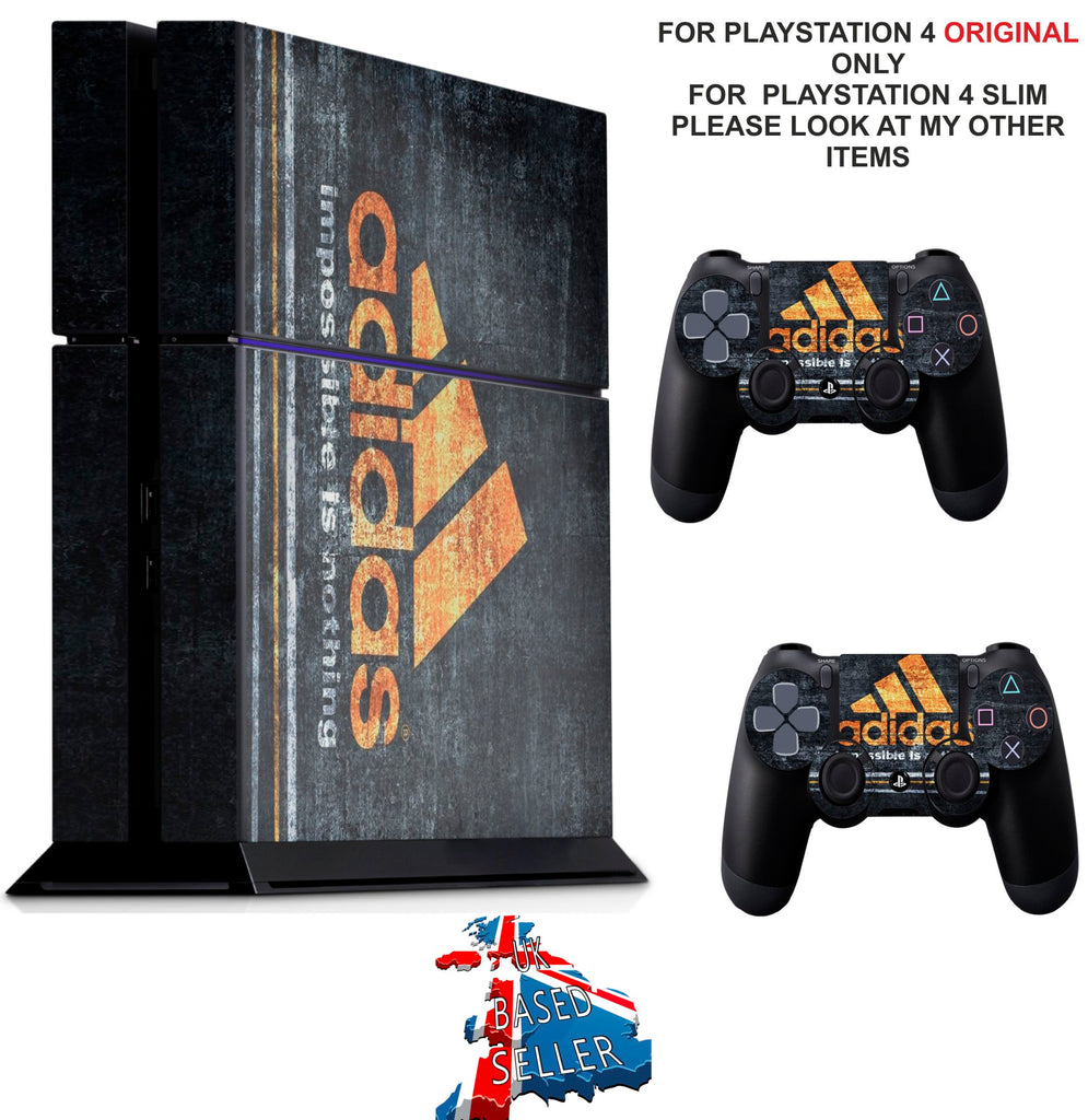 ADIDAS GOLD PS4 TEXTURED VINYL PROTECTIVE SKINS DECAL WRAP STICKERS
