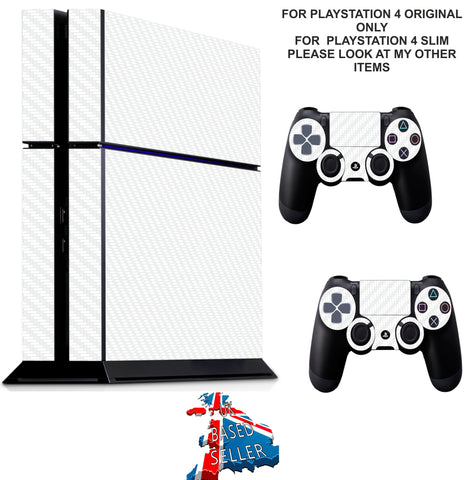 WHITE CARBON EFFECT PS4 *TEXTURED VINYL ! * PROTECTIVE SKINS DECAL WRAP STICKERS