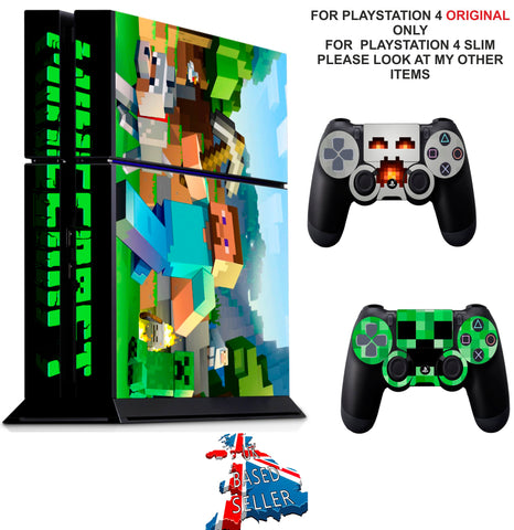 MINECRAFT PS4 *TEXTURED VINYL ! * PROTECTIVE SKINS DECAL WRAP STICKERS