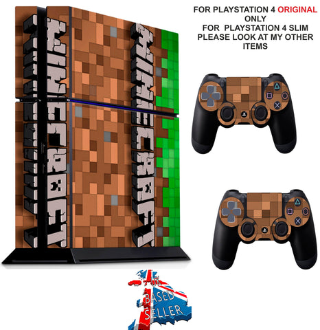 MINECRAFT 2 PS4 *TEXTURED VINYL ! * PROTECTIVE SKINS DECAL WRAP STICKERS