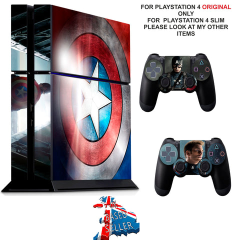 CAPTAIN AMERICA PS4 *TEXTURED VINYL ! * PROTECTIVE SKINS DECAL WRAP STICKERS