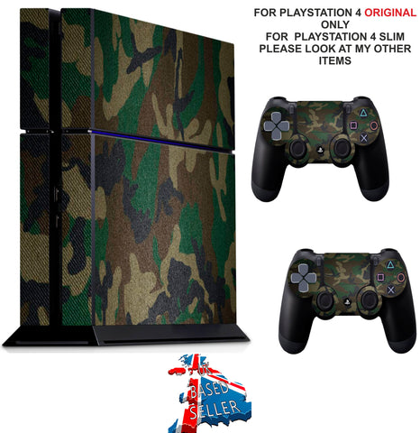 GREEN CAMO PS4 *TEXTURED VINYL ! * PROTECTIVE SKINS DECAL WRAP STICKERS