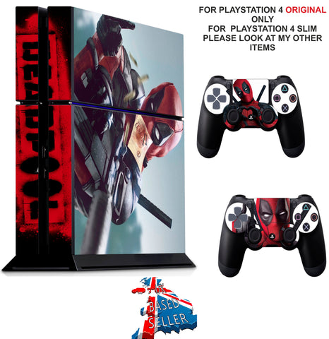 DEADPOOL PS4 *TEXTURED VINYL ! * PROTECTIVE SKINS DECAL WRAP STICKERS