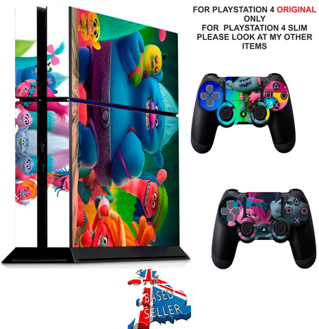 TROLLS PS4 *TEXTURED VINYL ! * PROTECTIVE SKINS DECAL WRAP STICKERS