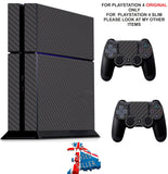 BLACK CARBON EFFECT PS4 *TEXTURED VINYL ! * PROTECTIVE SKINS DECAL WRAP STICKERS