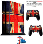 UNION JACK GRUNGE PS4 *TEXTURED VINYL ! * PROTECTIVE SKINS DECAL WRAP STICKERS