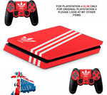 ADIDAS ORANGE PS4 SLIM *TEXTURED VINYL ! *PROTECTIVE SKINS DECALS WRAP