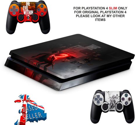 THE EVIL WITHIN PS4 SLIM *TEXTURED VINYL ! *PROTECTIVE SKINS DECALS WRAP