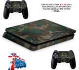 GREEN CAMO PS4 SLIM *TEXTURED VINYL ! *PROTECTIVE SKINS DECALS WRAP