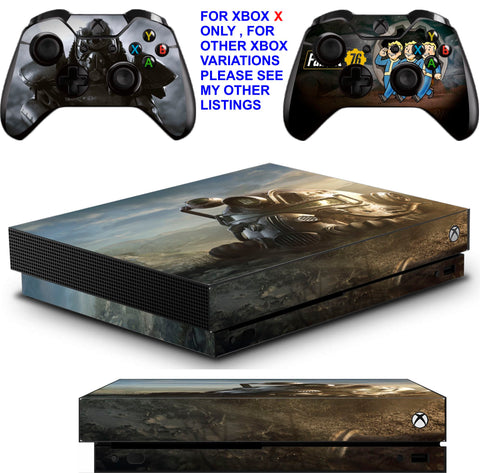 FALLOUT 76 XBOX ONE X *TEXTURED VINYL ! * PROTECTIVE SKINS DECALS STICKERS