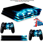 BLUE SKULL PS4 PRO SKINS DECALS (PS4 PRO VERSION) TEXTURED VINYL