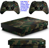 GREEN CAMO XBOX ONE X *TEXTURED VINYL ! * PROTECTIVE SKINS DECALS STICKERS