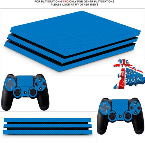 BLUE CARBON EFFECT PS4 PRO SKINS DECALS (PS4 PRO VERSION) TEXTURED VINYL