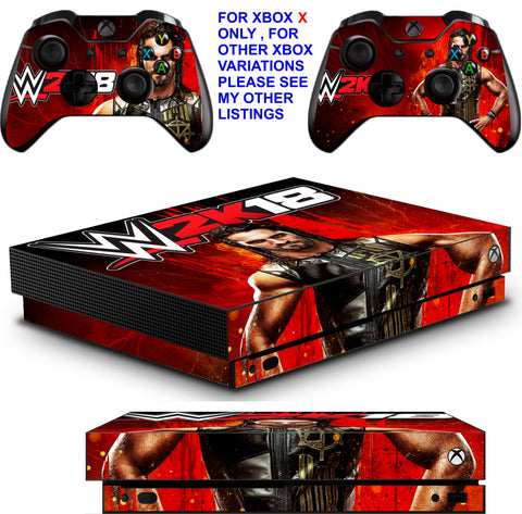WWE 2K18 XBOX ONE X *TEXTURED VINYL ! * PROTECTIVE SKINS DECALS STICKERS