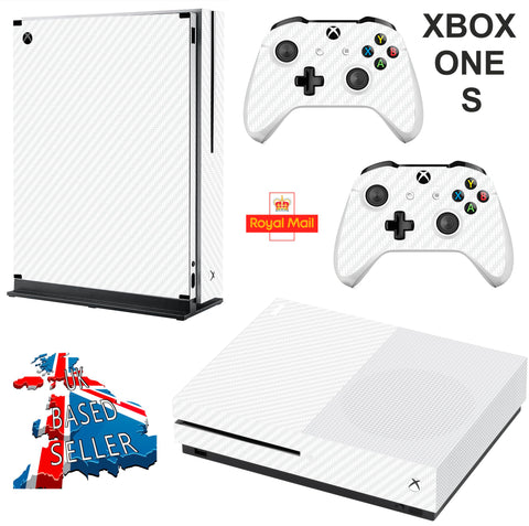 WHITE CARBON EFFECT XBOX ONE S (SLIM) *TEXTURED VINYL ! * PROTECTIVE SKIN DECAL WRAP