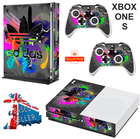 ADIDAS COMBI XBOX ONE S (SLIM) *TEXTURED VINYL ! * PROTECTIVE SKIN DECAL WRAP