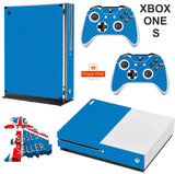 BLUE CARBON EFFECT XBOX ONE S (SLIM) *TEXTURED VINYL ! * PROTECTIVE SKIN DECAL WRAP