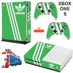 ADIDAS GREEN XBOX ONE S (SLIM) *TEXTURED VINYL ! * PROTECTIVE SKIN DECAL WRAP