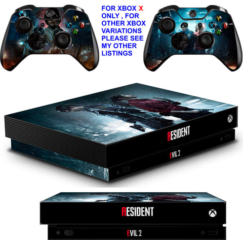 RESIDENT EVIL 2 XBOX ONE X *TEXTURED VINYL ! * PROTECTIVE SKINS DECALS STICKERS