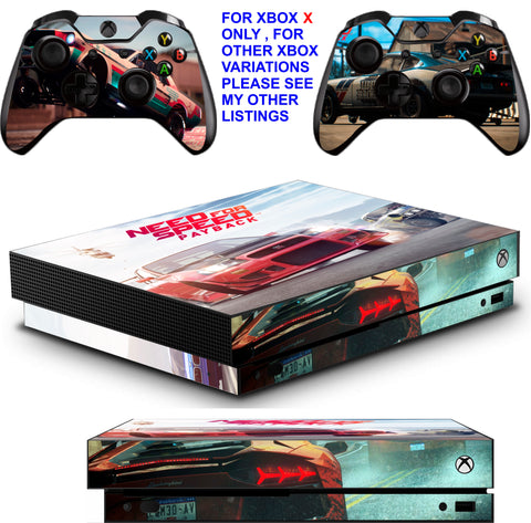 NEED FOR SPEED XBOX ONE X *TEXTURED VINYL ! * PROTECTIVE SKINS DECALS STICKERS