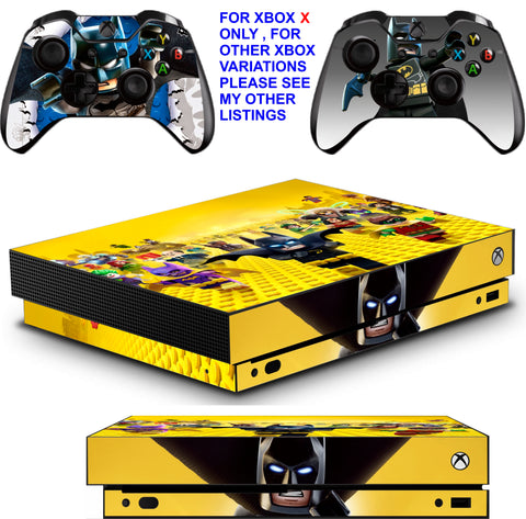 LEGO BATMAN XBOX ONE X *TEXTURED VINYL ! * PROTECTIVE SKINS DECALS STICKERS