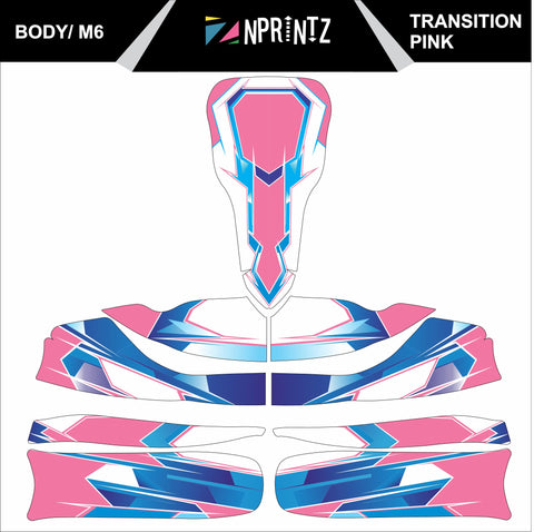 M6 TRANSITION PINK FULL KART STICKER KIT