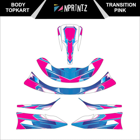 TOPKART/ZIPKART BAMBINO TRANSITION PINK FULL STICKER KIT