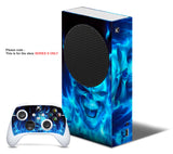 BLUE FLAMING SKULL Xbox SERIES S *TEXTURED VINYL ! * SKINS DECALS STICKERS