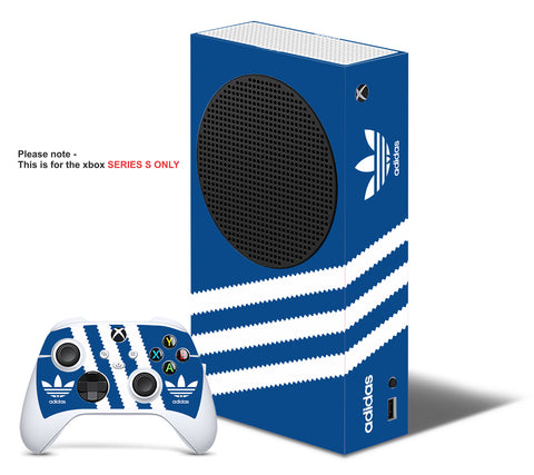 ADIDAS BLUE & WHITE Xbox SERIES S *TEXTURED VINYL ! * SKINS DECALS STICKERS