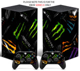 MONSTER Xbox SERIES X *TEXTURED VINYL ! * SKINS DECALS STICKERS