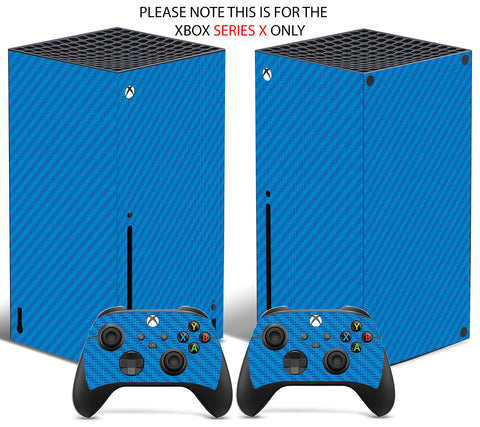 BLUE CARBON EFFECT Xbox SERIES X *TEXTURED VINYL ! * SKINS DECALS STICKERS WRAP