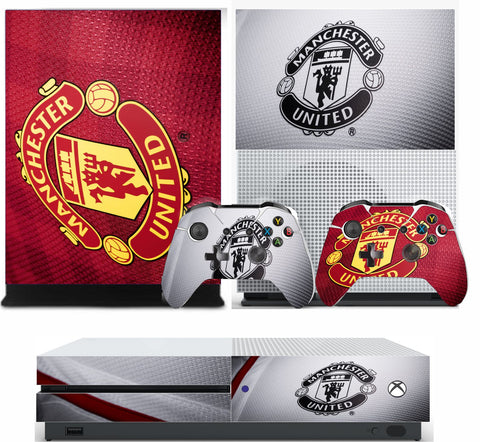 MANCHESTER UNITED 3 XBOX ONE S (SLIM) *TEXTURED VINYL ! * PROTECTIVE SKIN DECAL WRAP