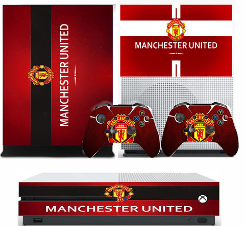 MANCHESTER UNITED 2 XBOX ONE S (SLIM) *TEXTURED VINYL ! * PROTECTIVE SKIN DECAL WRAP